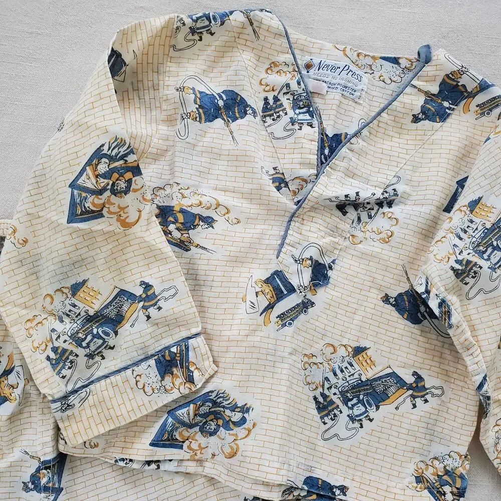 Vintage '60s Fireman Pajamas Set 2t